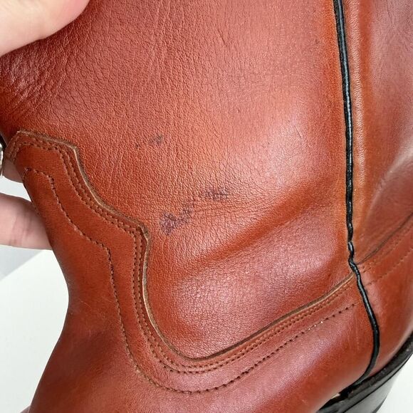 Vintage Sears Boots Mens 11D Brown Leather Square Toe Campus Work Western USA Md main image 13